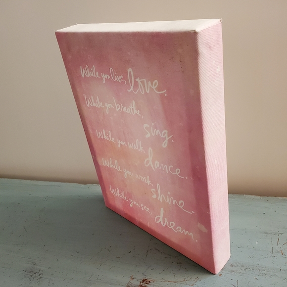 #87 Love Wall Art Sing Dance Shine Dream Pink 12" - Picture 4 of 6